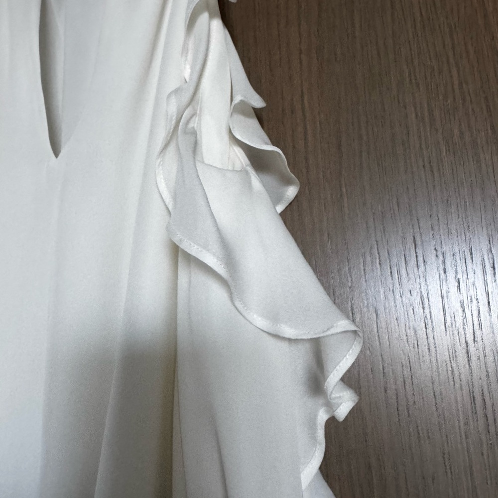 Parker White Ruffle Mini Dress - Picture 3 of 5